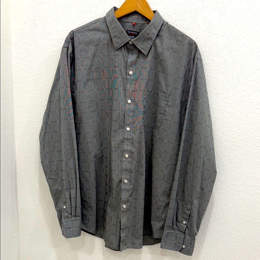 Van Heusen Charcoal Button Down Shirt XL
